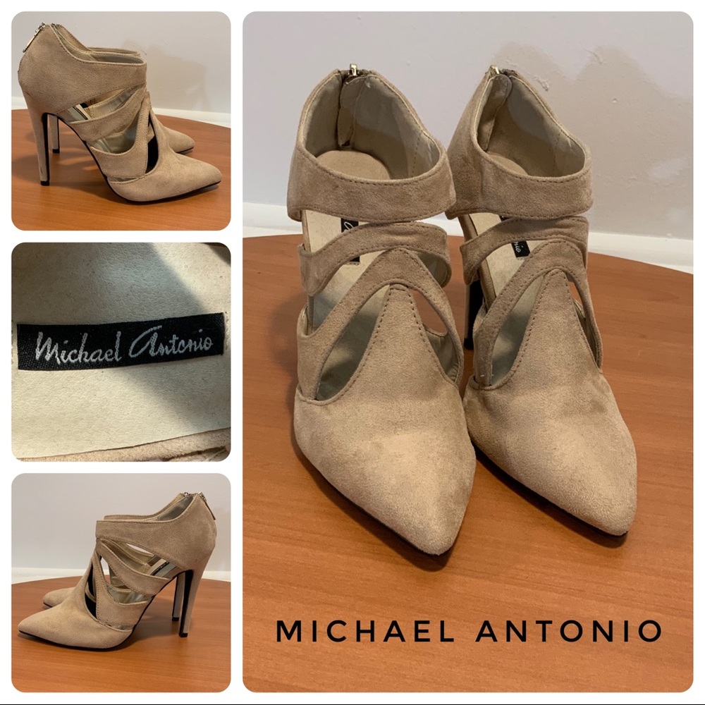 Michael Antonio Beige Cutout Heels Size 9